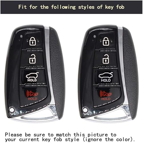 Miniatura 4 de TANGSEN Smart Key Fob - Funda protectora personalizada compatible con HYUNDAI AZERA EQUUS GENESIS Santa FE SPORT 4 botones sin llave remoto de