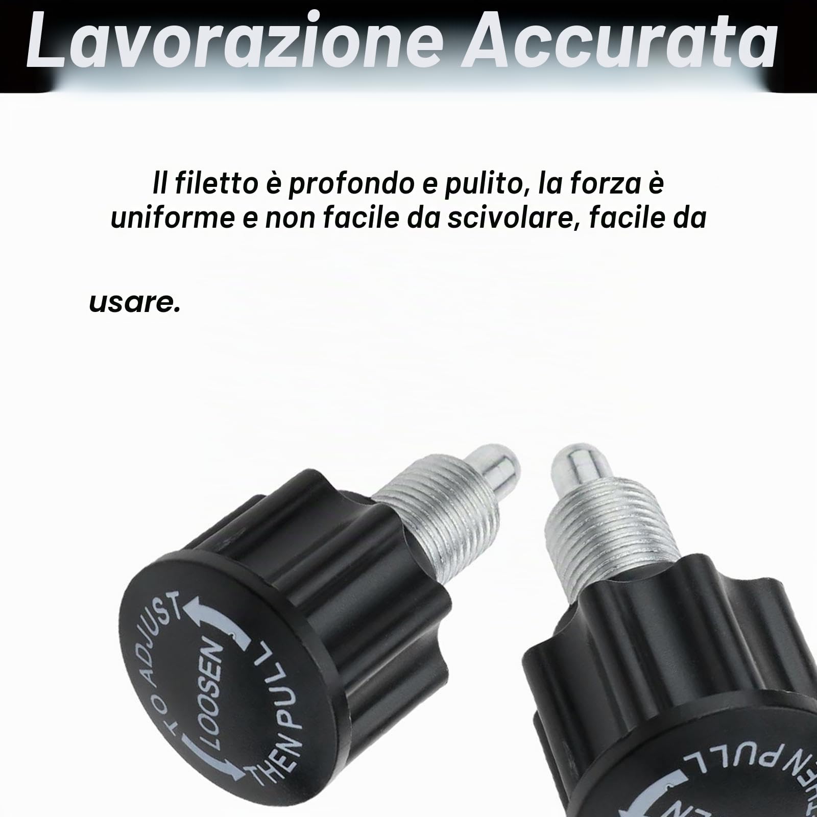 2 pezzi di pomello a molla con perno di bloccaggio M16, pomello di regolazione per parti di ricambio per attrezzature per il fitness domestico, bicicletta da spinning