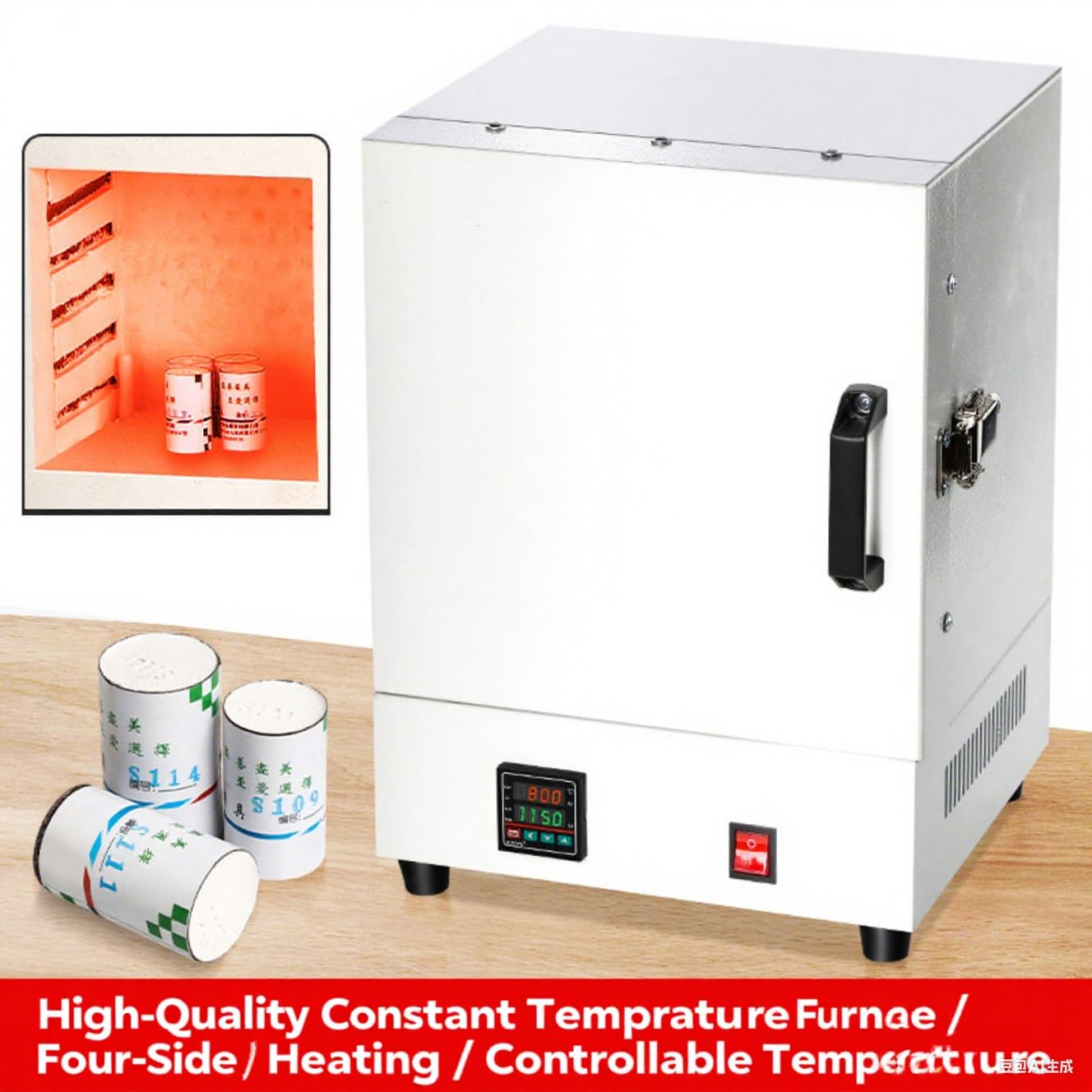 Forno elettrico da tavolo, 2000 W, temperatura massima 1150 ℃ per la creazione di gioielli, colata di metalli, vetri di ceramica e progetti fai da te