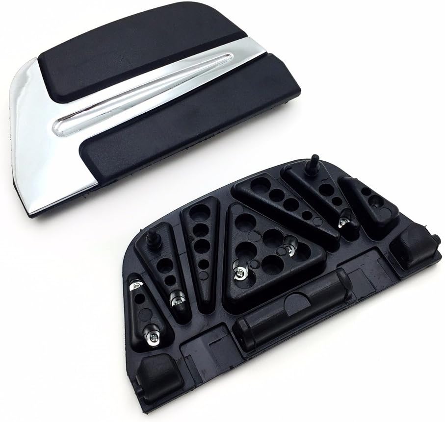 HONGK- Chrome Slipstream Passenger Footboard Insert Kit- Traditional Shape Compatible with H-D Street Bob FXDB/Road Glide FLTRX/Fat Boy FLSTF (Aftermarket Replace No.50500096) [B01M1D44RM]