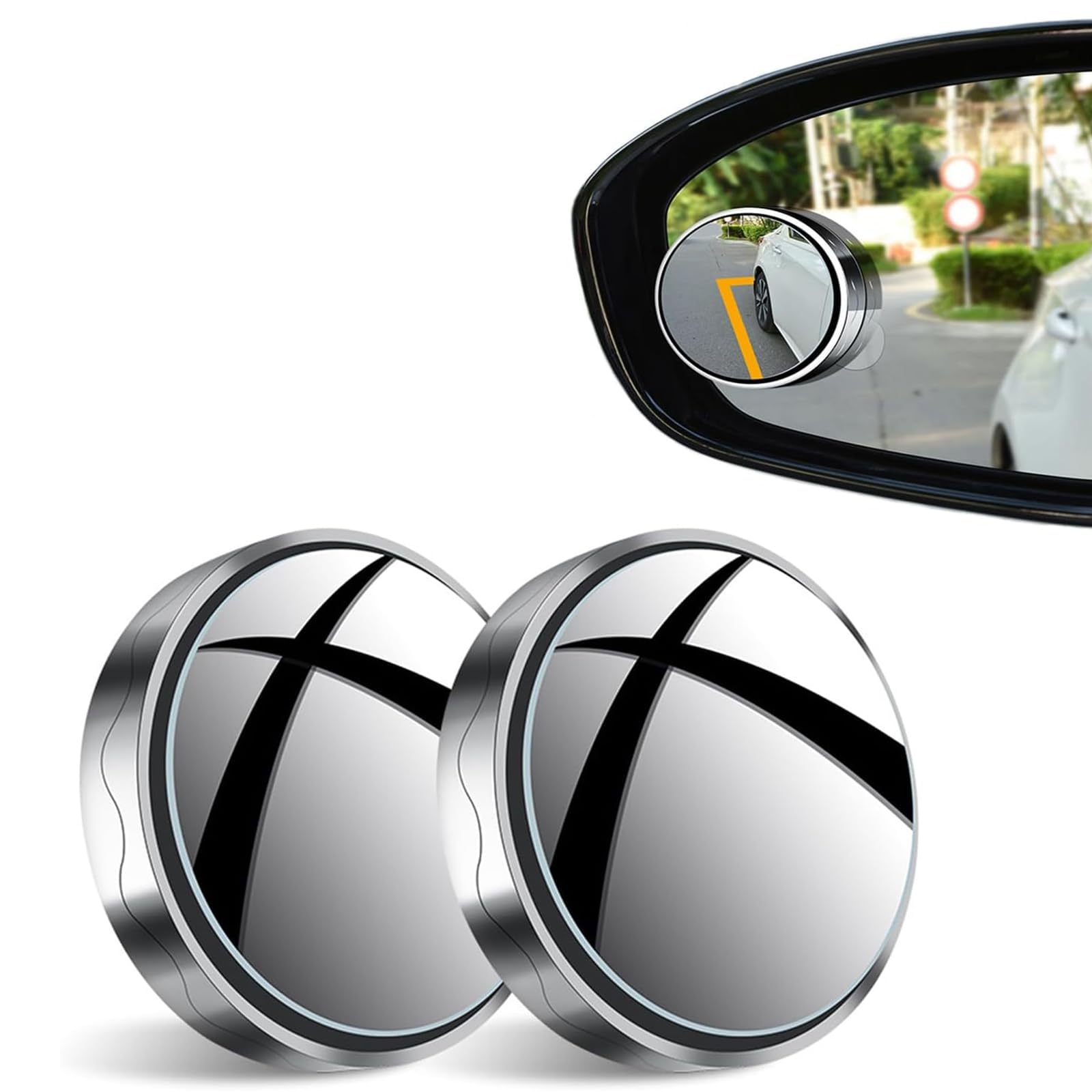 ONEMAJI 2 Pcs Blind Spot Mirror for Car for Citroen C4 Elektro ab 2021A, Rear View Auxiliary Mirror Wide Angle Convex Mirror Adjustabe Angle Car Accessories,Silver