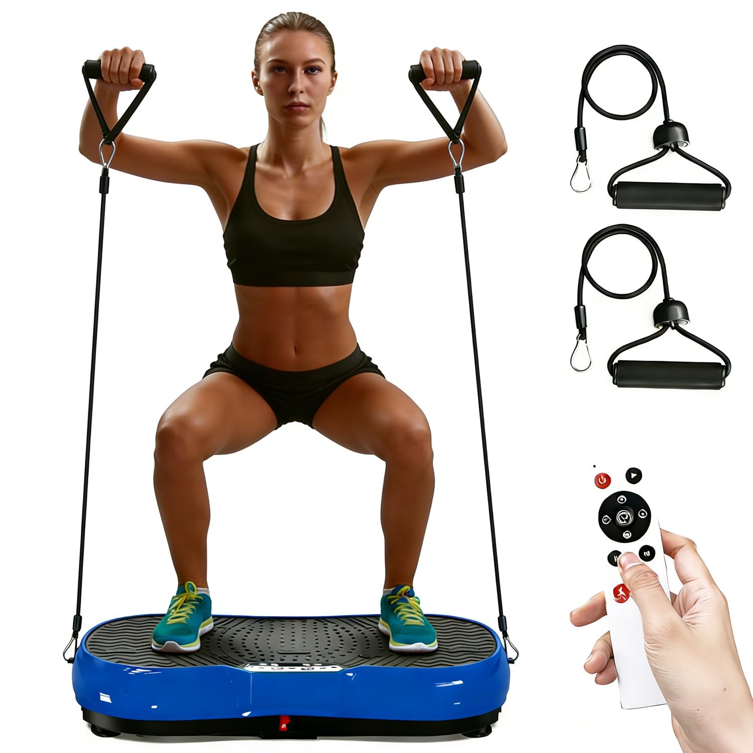 bigzzia Vibration Plate Exercise Machine, Vibration Plate for Weight Loss, Vibration Plate for Lymphatic Drainage Home Training and Shaping (Indigo)