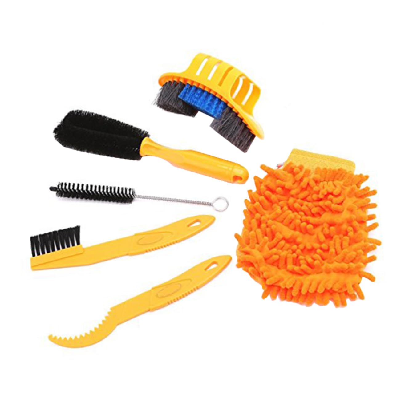 Yardwe 6pcs Cleaning Kit Can Sleeves for Drinks Cans Motorcycle Chain Cleaner Motorcycle Suit Sprocket Cleaning Brush Tire Scrubber Blue Darts Tire Cleaner Bike The Chain