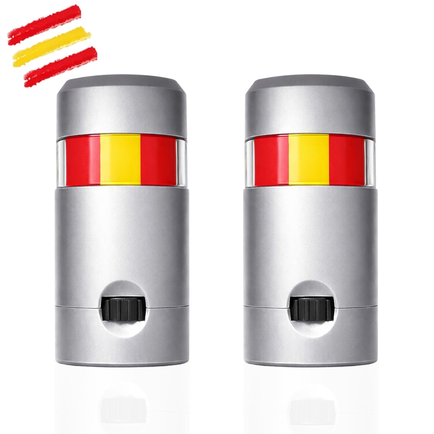 Pintacaras Bandera de España 2 Piezas, pintura facial roja y amarilla para fútbol y fiestas