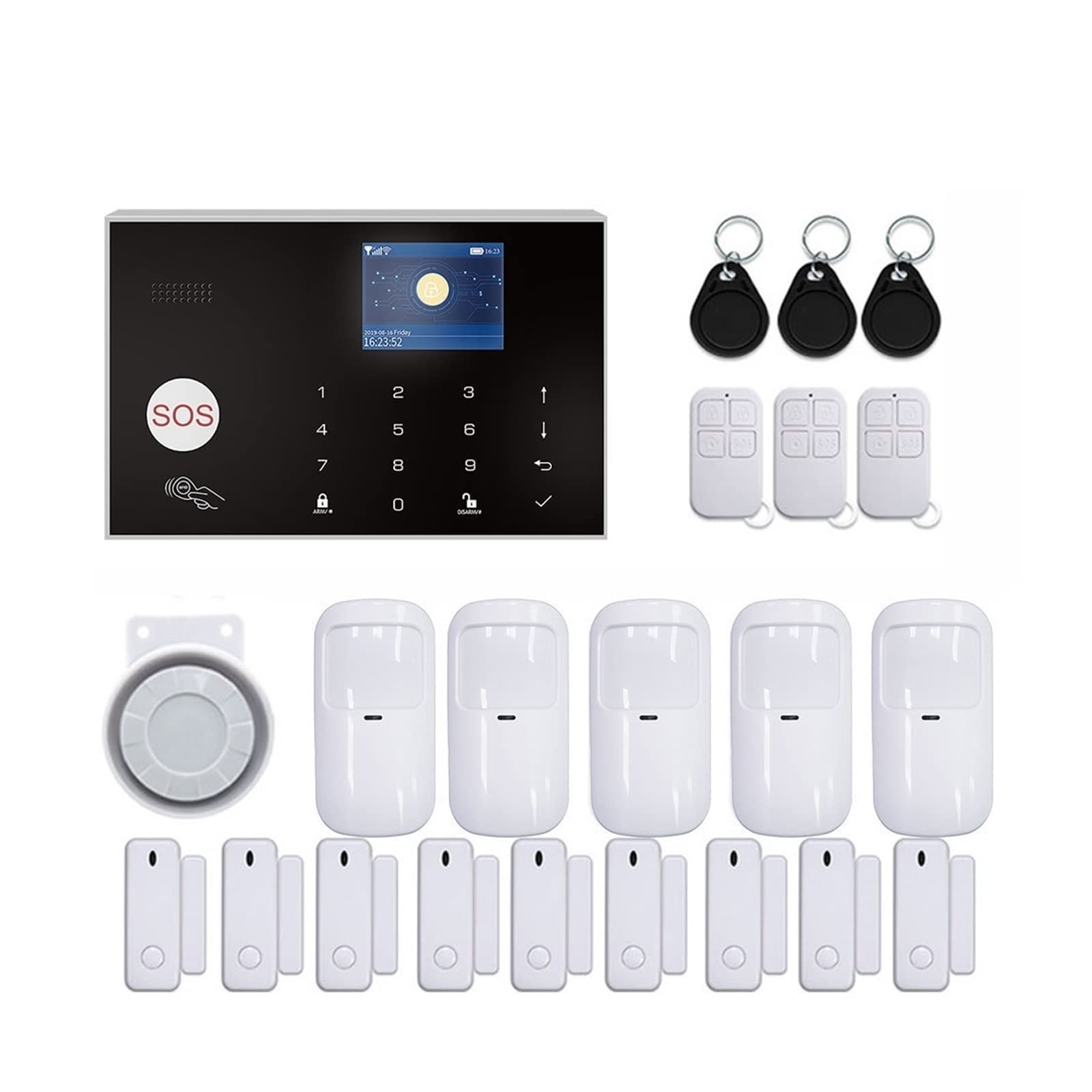 Bezprzewodowy System Alarmowy, G30 System alarmowy WIFI Tuya GSM Home Awlglar Apps Sterowanie z Zestawem alarmowym detektora czujnika ruchu bezprzewodowego(G30-K)