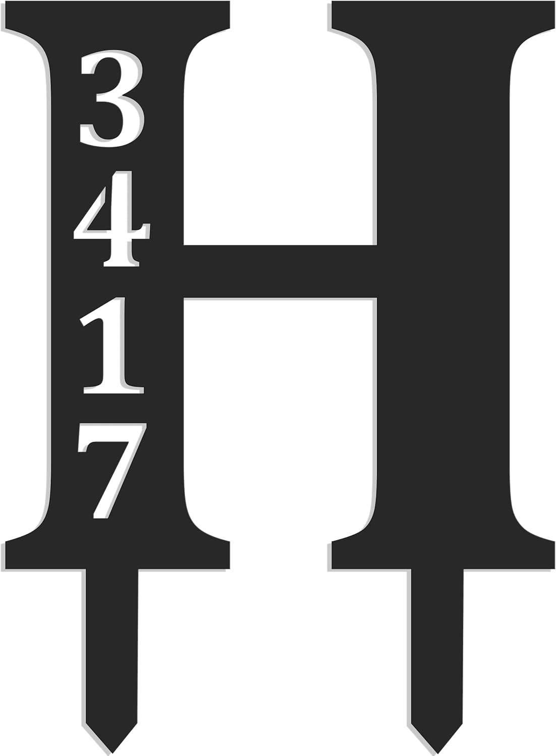 PK Décor House Number Sign, Address Signs for Houses Personalized Initial, Outdoor House Numbers with Yard Stakes or Hanging, Address Numbers Plaque Garden Flag, House Warming Gift New Home