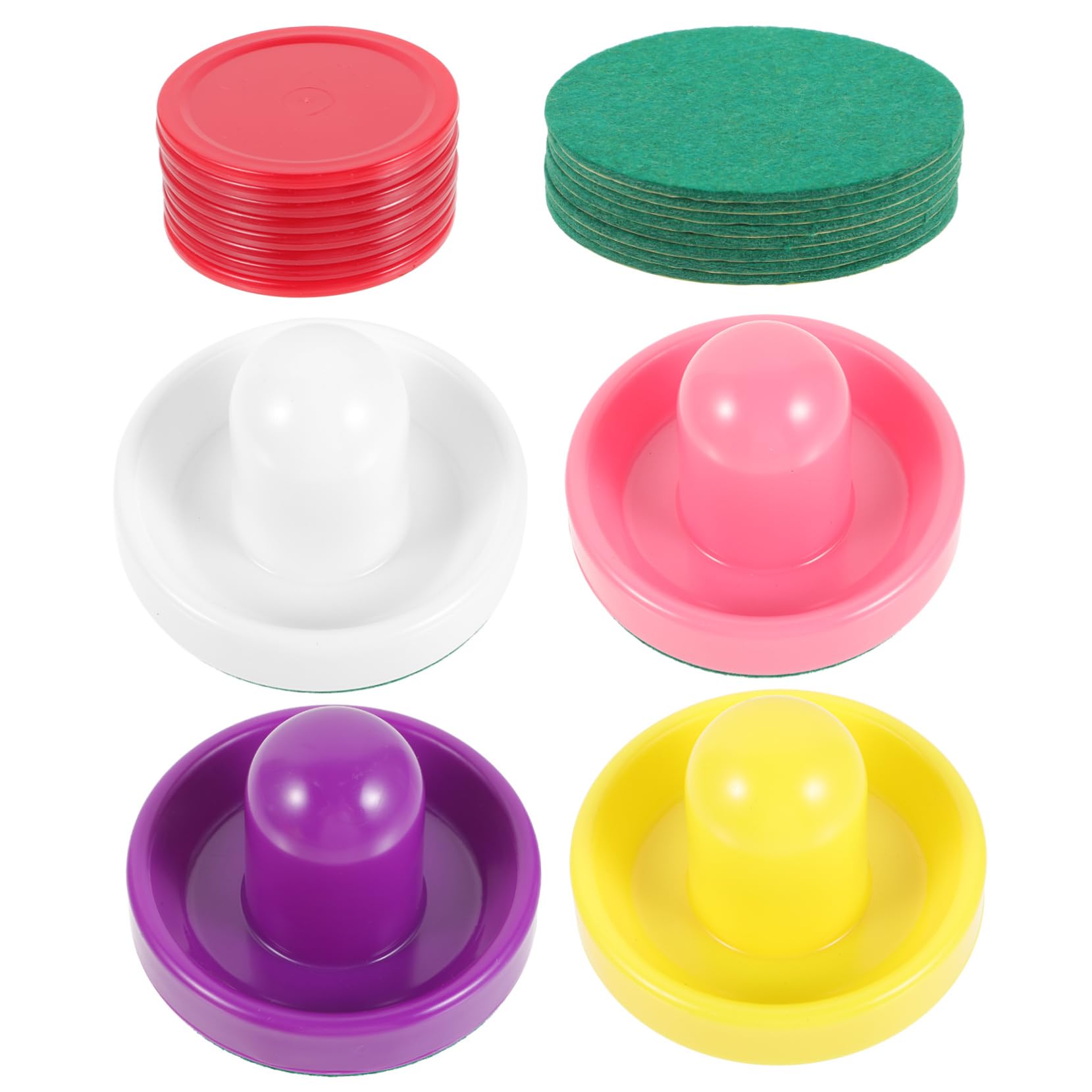 KICHOUSE 1Set Air Hockey Table Accessories Mini Ice Hockey Pucks Pushers Paddles Balls for Game