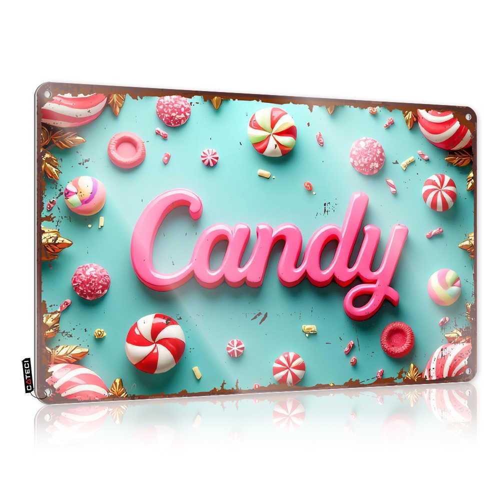 Fzfn Colour Work Metal Wall Decoration Designer | A Sweet Journey Through Candy Land: Exploring Delicious Treats An Farmhouse Barn Decoration(20X30cm)