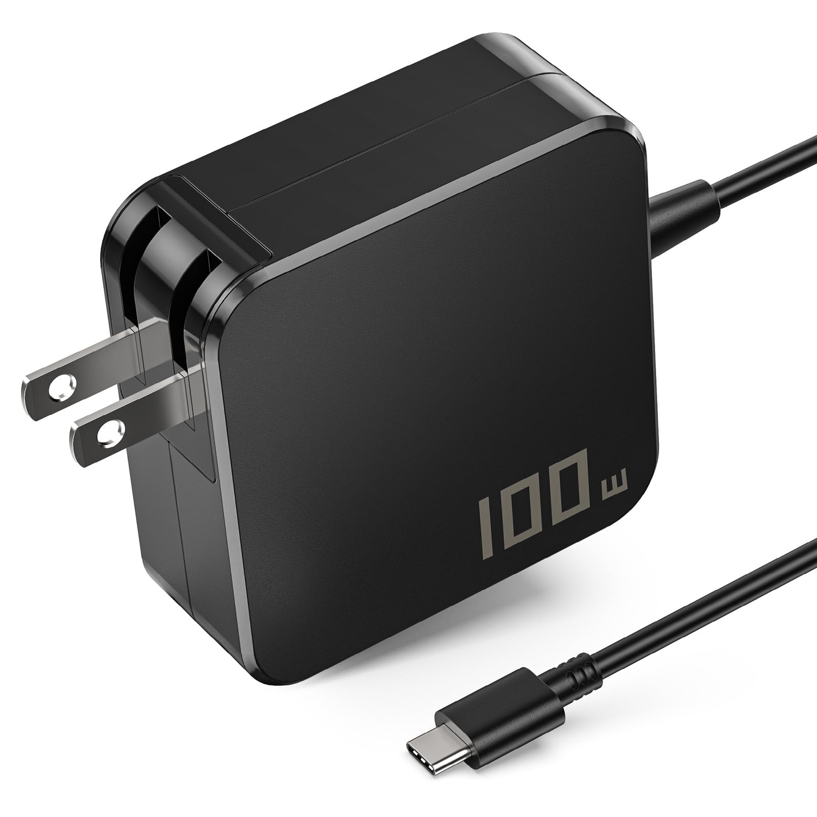 Portable 100W USB C Laptop Charger for Asus rog Flow Acer HP Lenovo ThinkPad MacBook Pixelbook Computer Tablet, USB C Wall Charger Compatible with Device Require Power 100W 96W 90W 87W 65W 45W 30W
