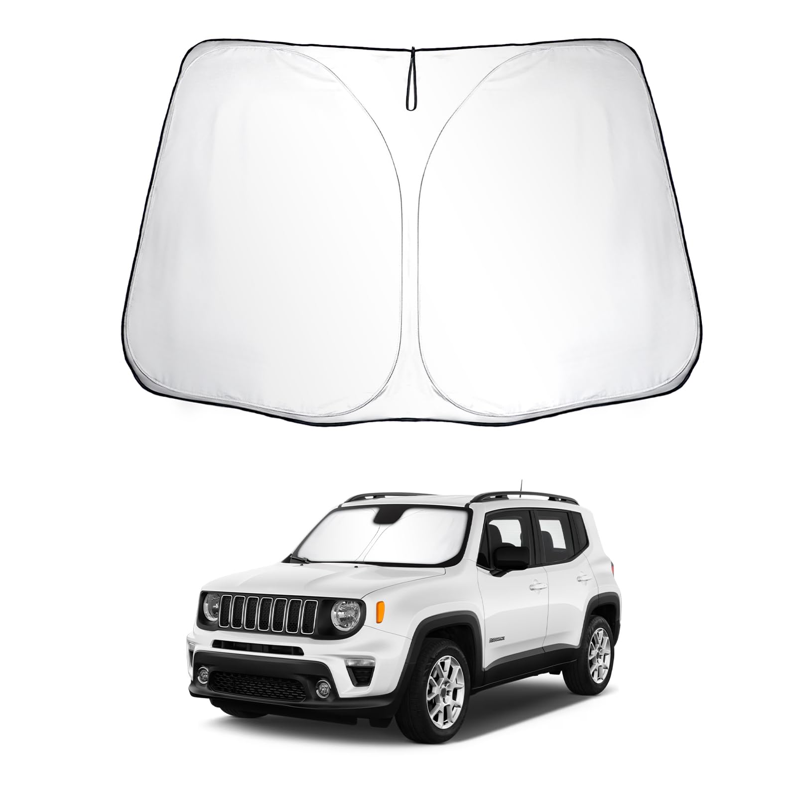 SKTU Parasole Auto compatibile con Jeep Renegade BU 2015-2024 2025 Parasole Auto Parabrezza interno pieghevole con Protezione UV