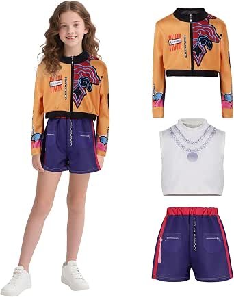 Costume Cosplay Cacciatore Di Demoni KPop Per Bambine/Ragazze - Completo Con Vestito, Parrucca (stile Rumi/Zoey
