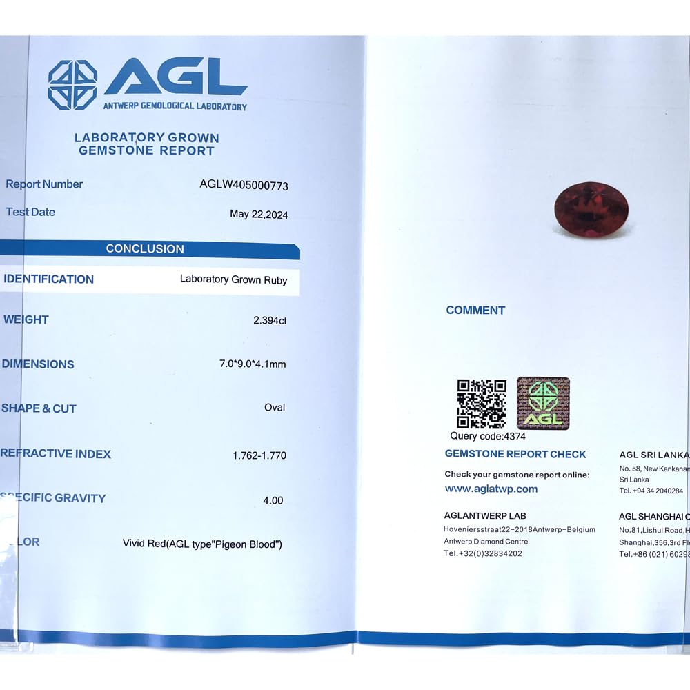 Gioielli fai da te con rubino coltivato in laboratorio, rosso sangue, ovale, taglio diamante, pietre preziose sciolte, con certificato AGL