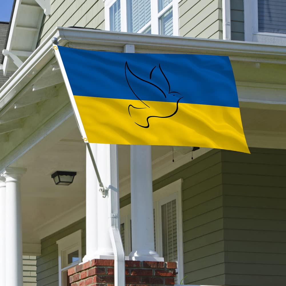 Ukraine Flagge Gartenflagge 71x102 Cm – Doppelseitig Bedruckt, Wetterfest, „I Stand With Ukraine“