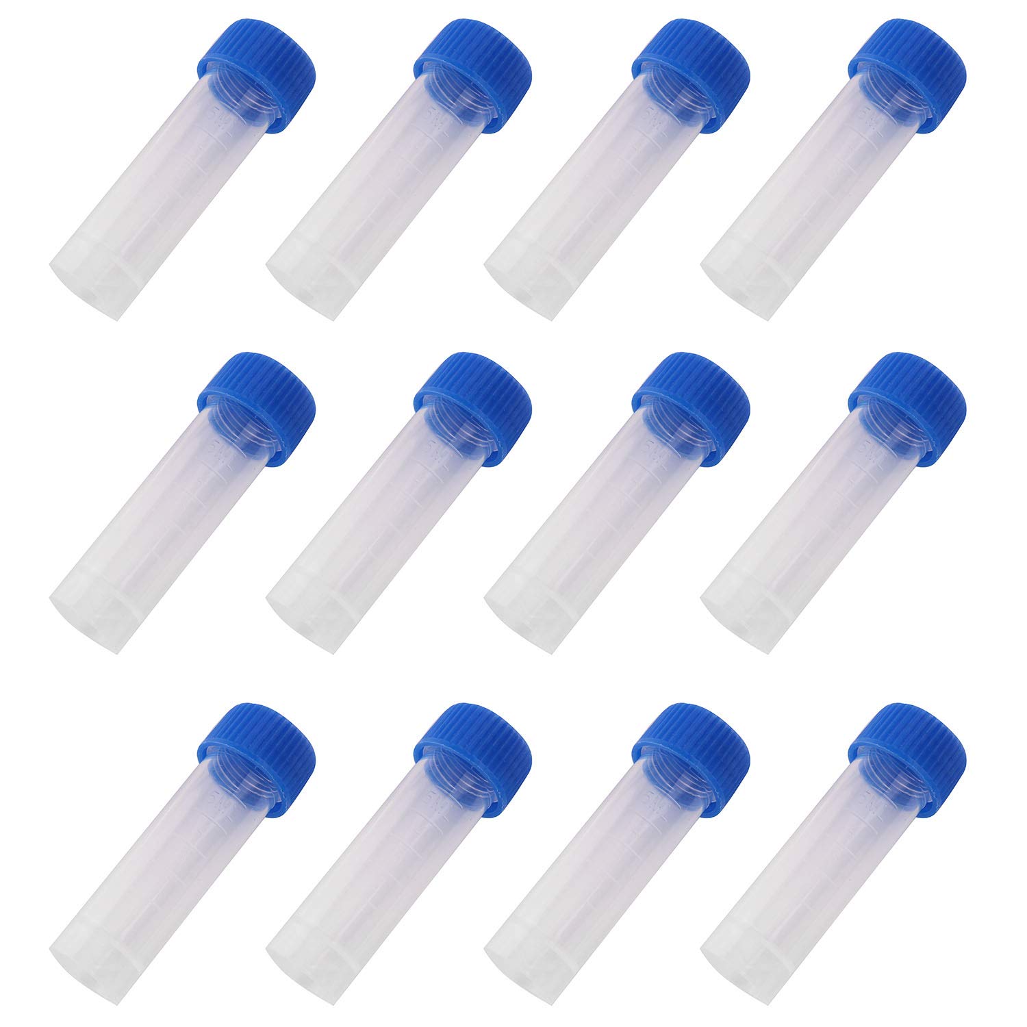 40pcs Plastic 5ml Frozen Tube Cryopreservation Tube with Cap and Frosted Scale Cold Storage Centrifuge Container