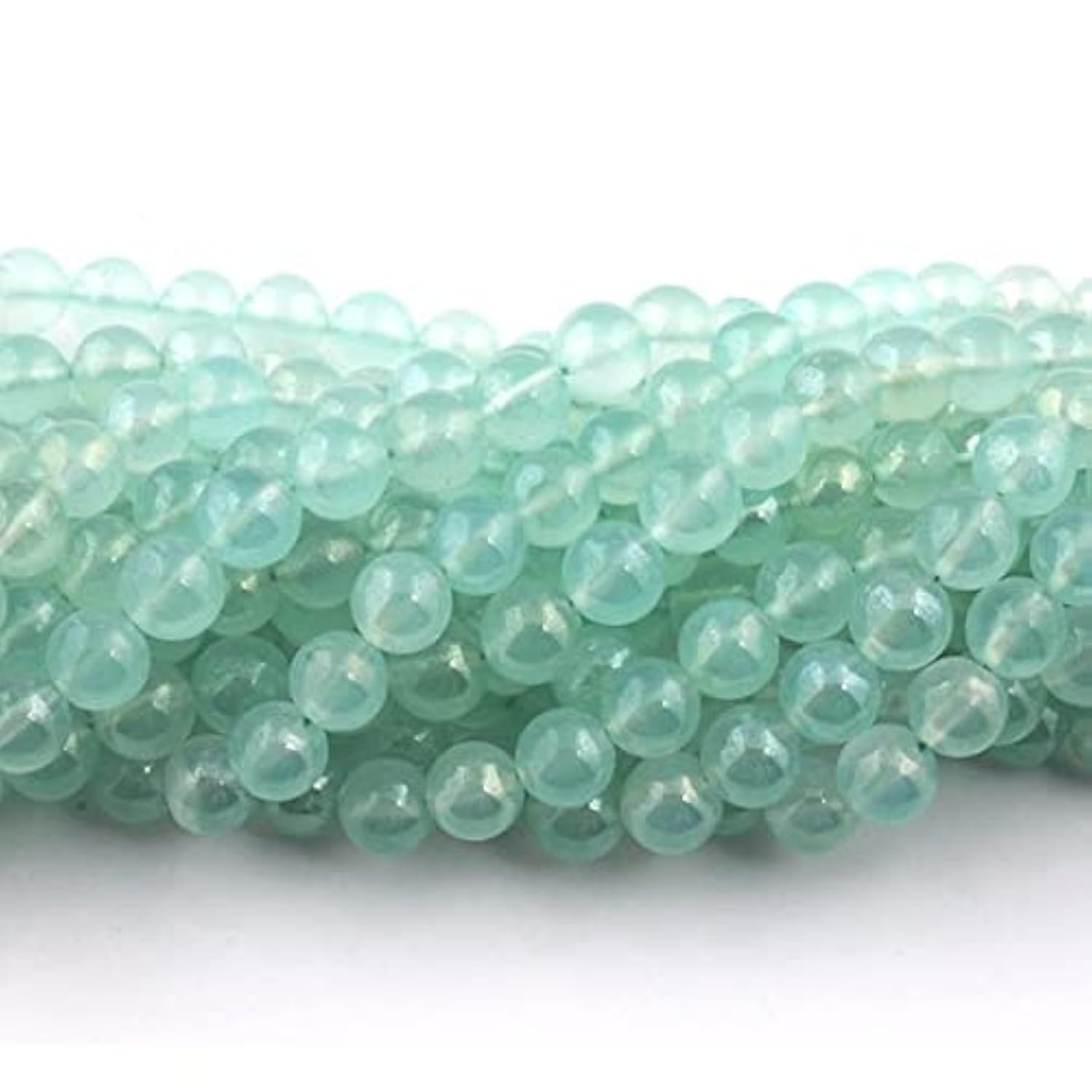Perles chalcédoine aqua naturelle lisses de qualité supérieure pour bijoux haut de gamme