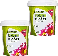 Kit 2 Forth Flores 400g, Adubo Floral, Floração, Fertilizante, Micronutrientes, NPK, Nutrição Balanceada
