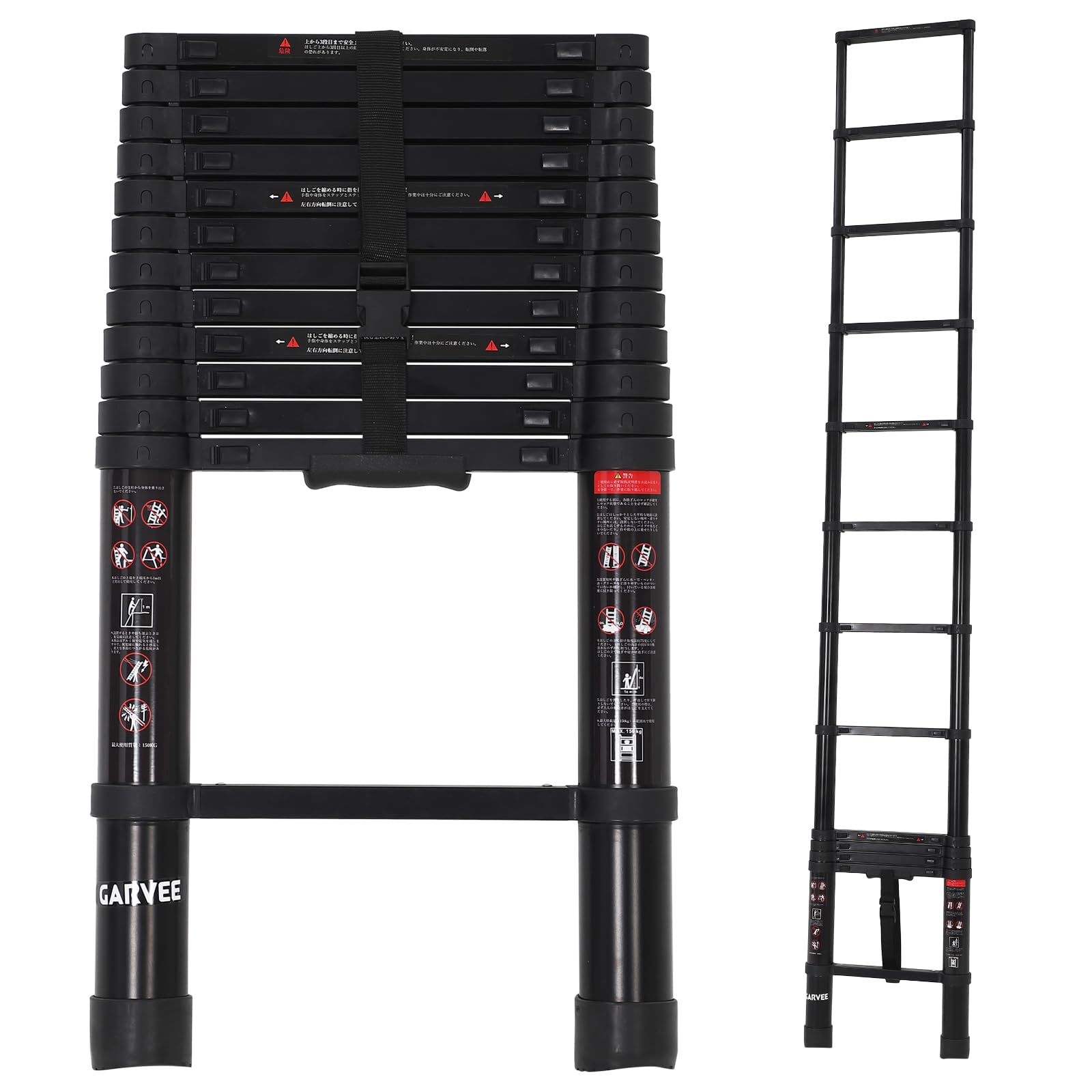Amazon.co.jp: ガービー（Garvee） 伸縮はしご アルミ製 3.8m 耐荷重