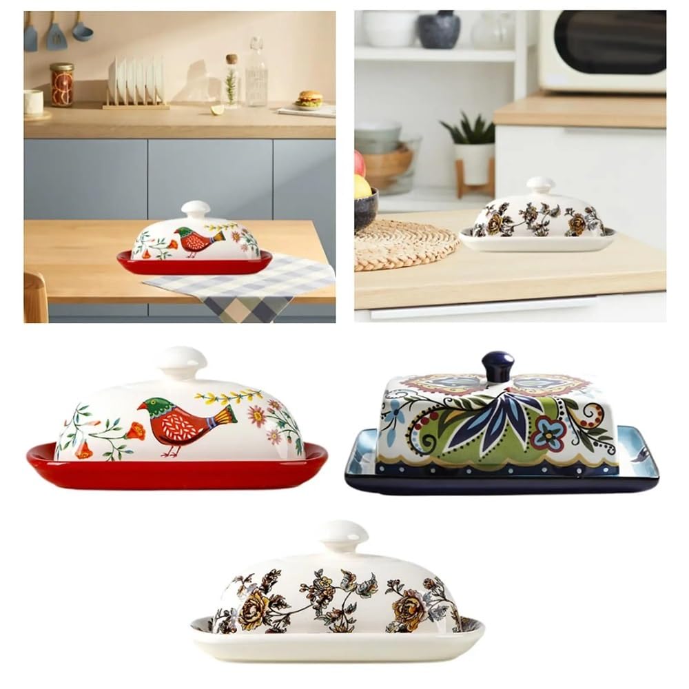 Portaburro Portaburro con coperchio in ceramica Cucina
