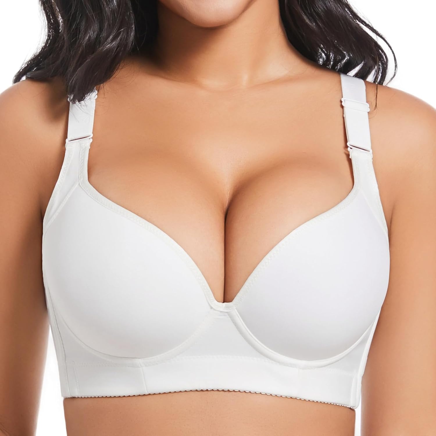 Plus Size Push Up Bras for Women Hide Back Fat Smoothing Bra Underwire Support Bras 34B to 46DD - Image 2