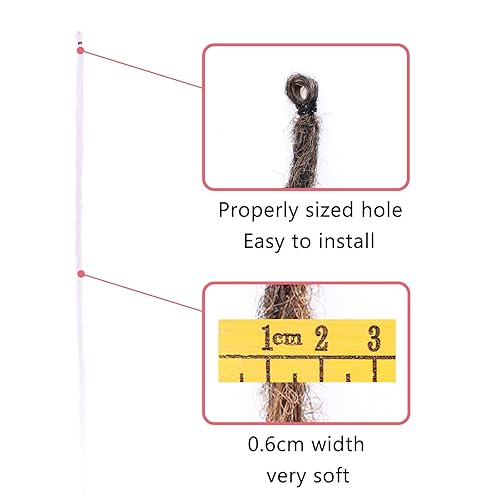 Miniatura 35 de Leeven Extensiones de rastas grises de 40 hebras, de 18 pulgadas, hechas a mano, suaves, de 0.2 in de ancho, extensiones de cabello sintético