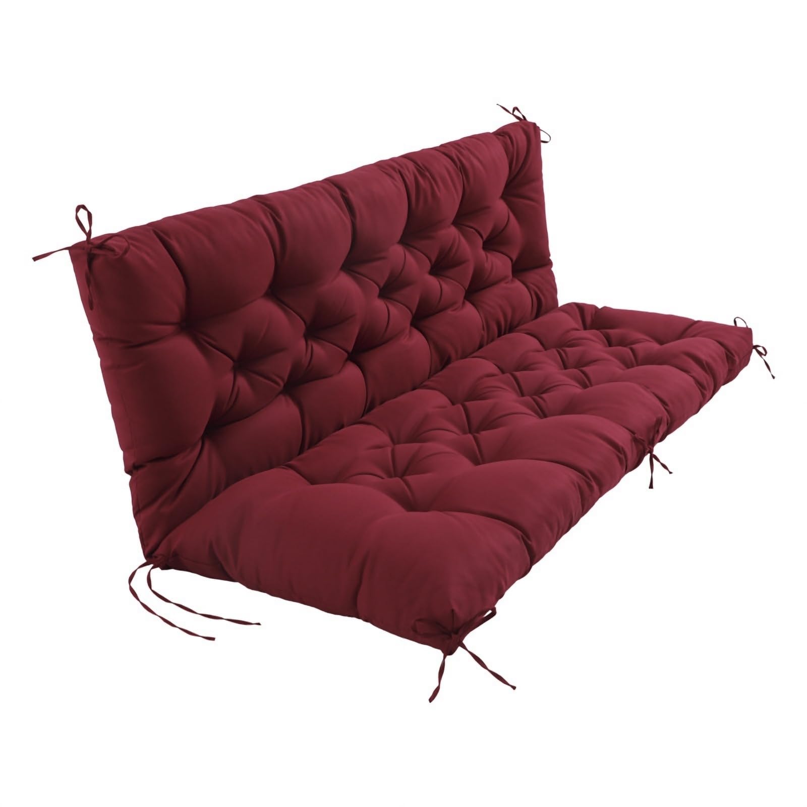 EBETA Cuscino per panca da giardino Cuscino seduta e schienale da esterno per panca panchina altalena da giardino (Rosso vino, 150 x 50 x 50 cm)