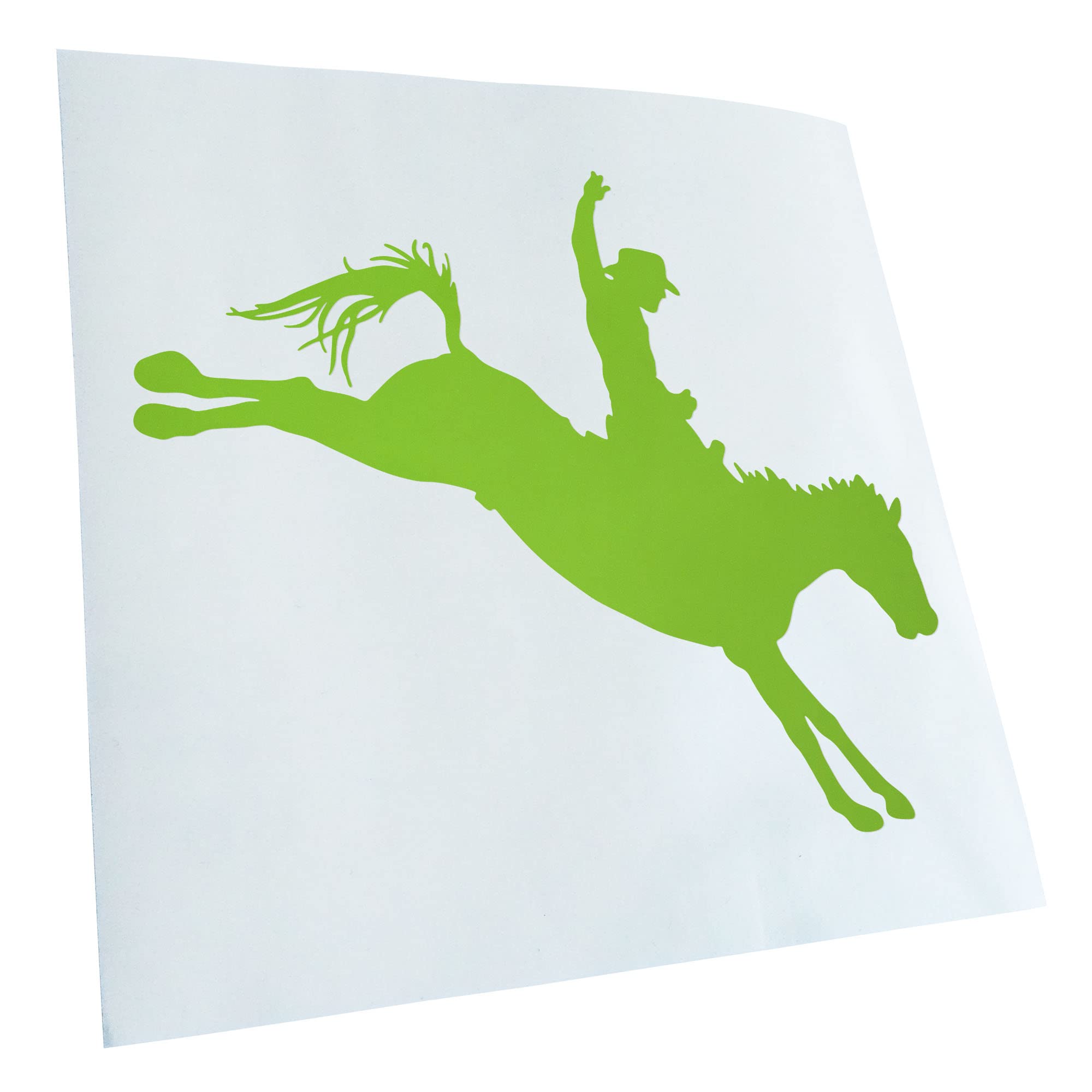 Kiwistar - Car Sticker - Green - 50 x 42 cm Cowboy with Horse Rodeo Sticker for Car, Laptop, Bicycle, Truck, Motorcycle, Multicoloured JDM Decal Racing