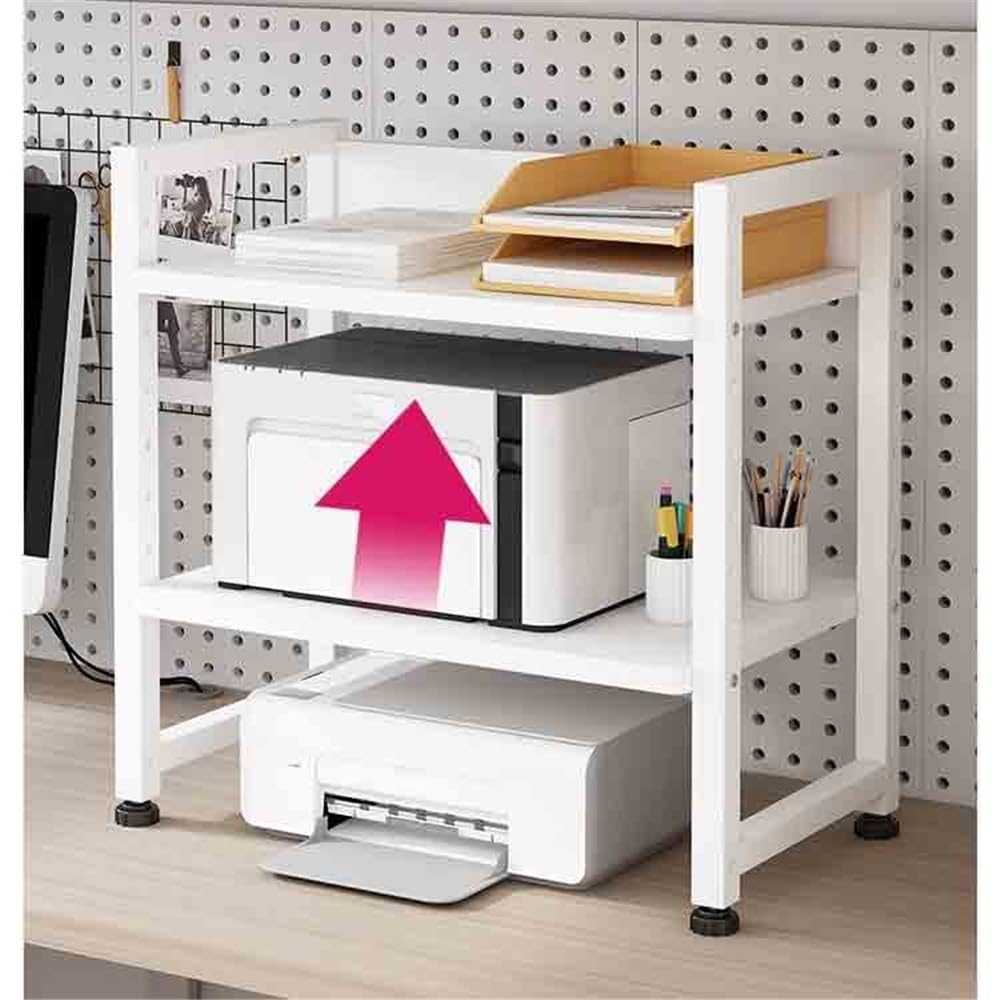 Soporte para impresora Estante de almacenamiento for impresora de altura ajustable de doble capa, soporte multifuncional for almacenamiento y organización de aprendizaje en oficina Mesa para impresora