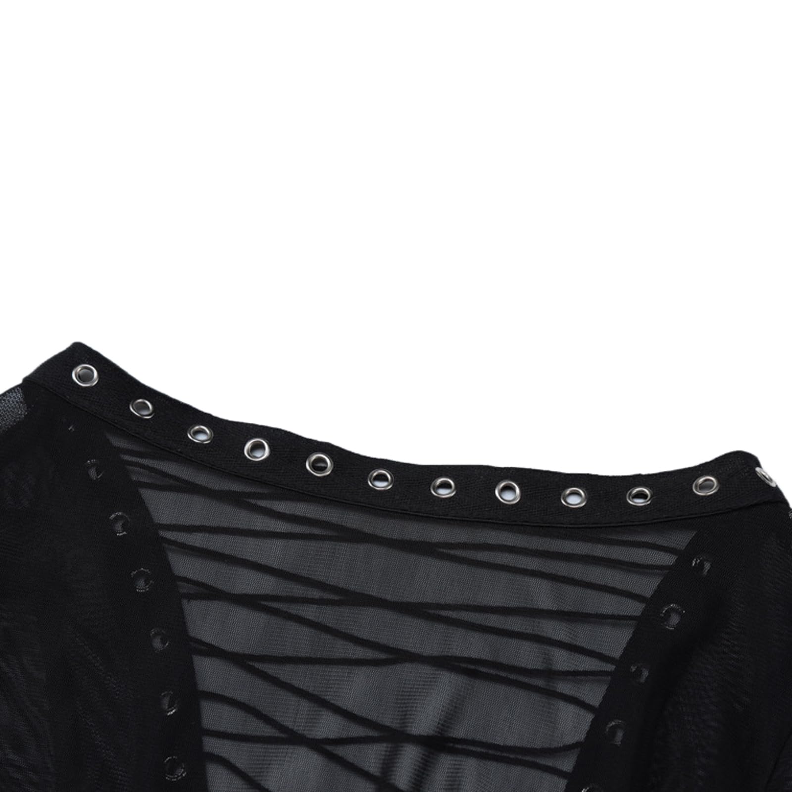 Geagodelia Robe Maxi-Longue Dos Nu en Mesh à Manches Longues, Robe Transparente Sexy Moulante en Bandage pour Soirée Cocktail Fête (Noire, Taille Unique)