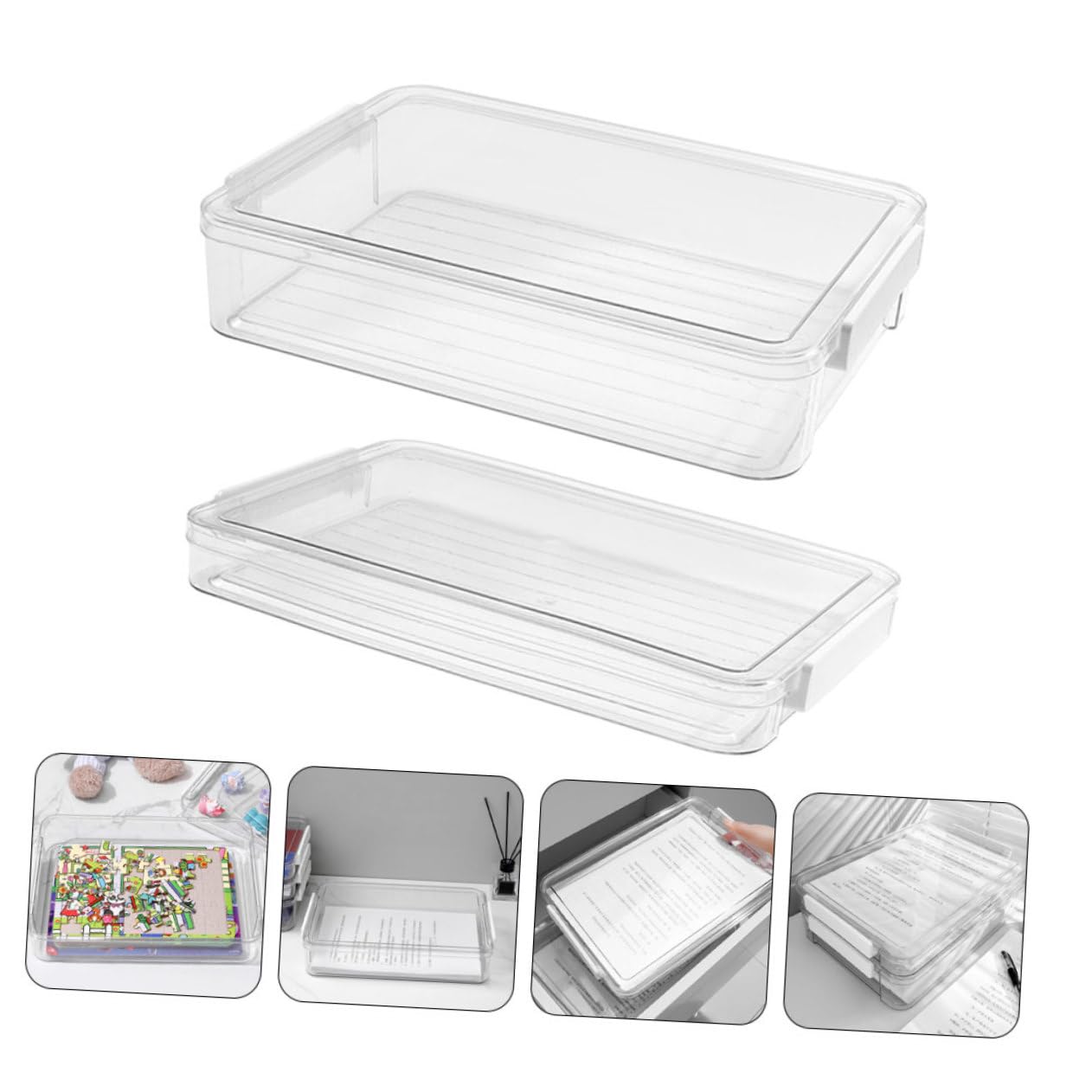 VILLCASE 2 Stück-pack Dokumentenbox aus Pet für A4-papiere Papierorganizer Hält Unterlagen Trocken und Ordentlich für Büro und Schule
