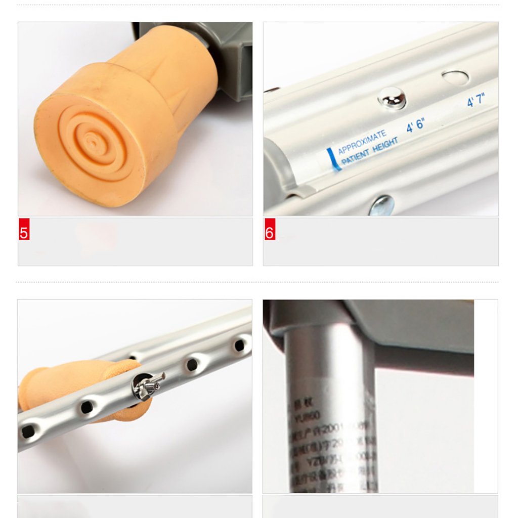 Kule dla dorosłych Pod pachami dla niepełnosprawnych Kule/laski dla osób niepełnosprawnych z regulowaną długością 103-150 cm Idealne do podróży lub pracy (podwójne) Lucky Star