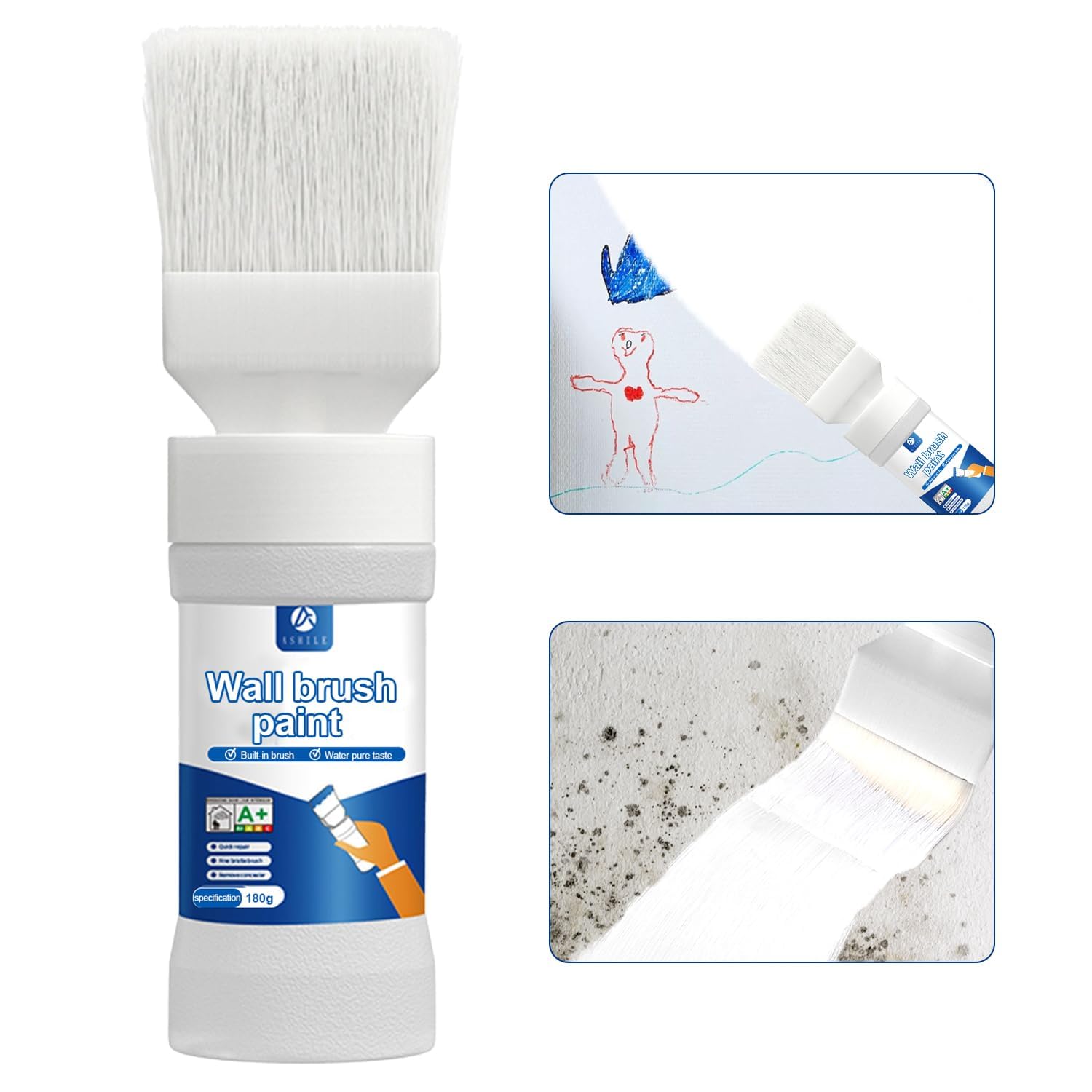 White Interior Wall Paint 6.35 Oz,Drywall Primer for Stain & Graffiti Cover