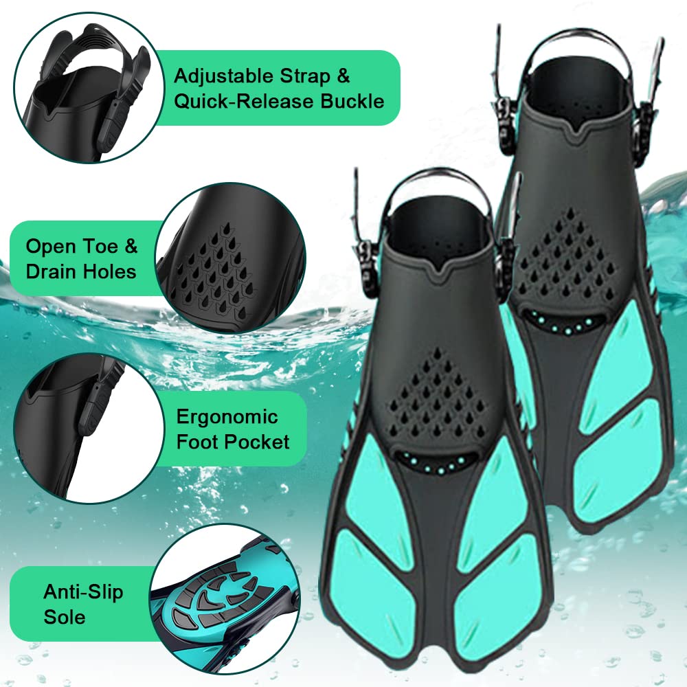 Pinne da nuoto regolabili， pinne Pinne da snorkeling Pinne da snorkeling Pinne da immersione professionali Pinne da immersione for adulti Pinne da allenamento for piscina regalo