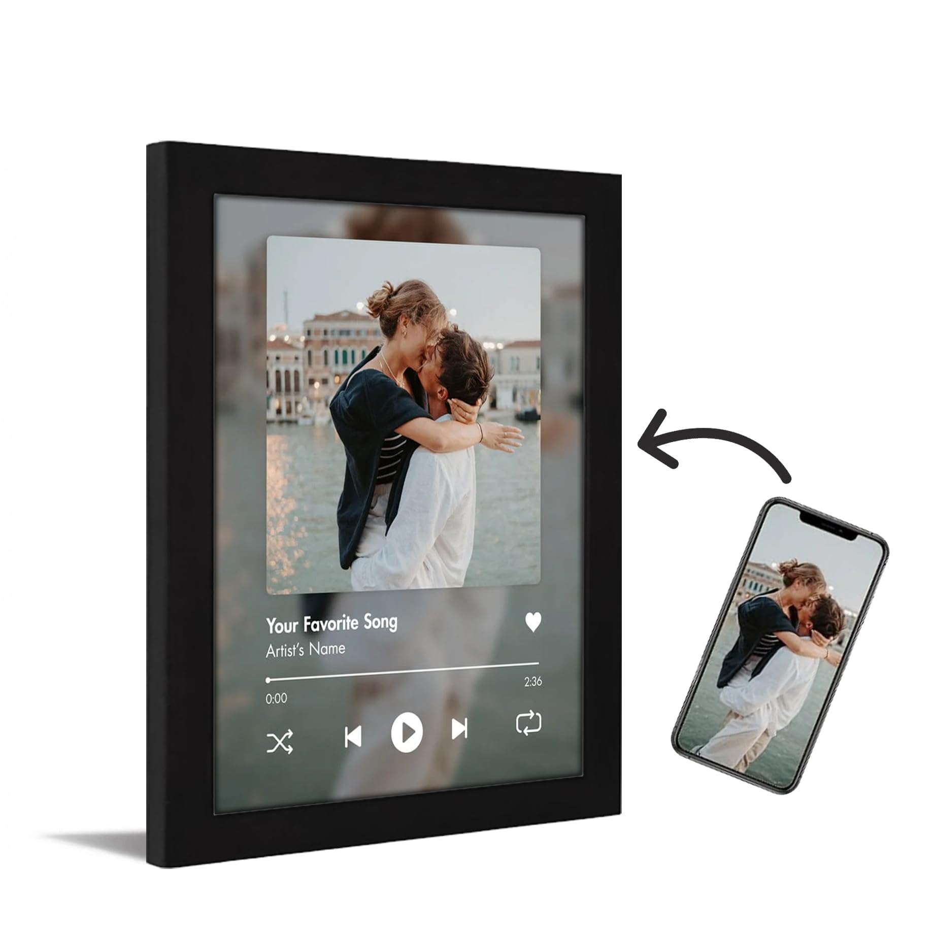 Personal-Prints CUSTOM SONG | Custom Song Title and Photo Wedding Wall Art Gift | Personalized Photos & Song | Anniversary, Wedding, Valentine's Day