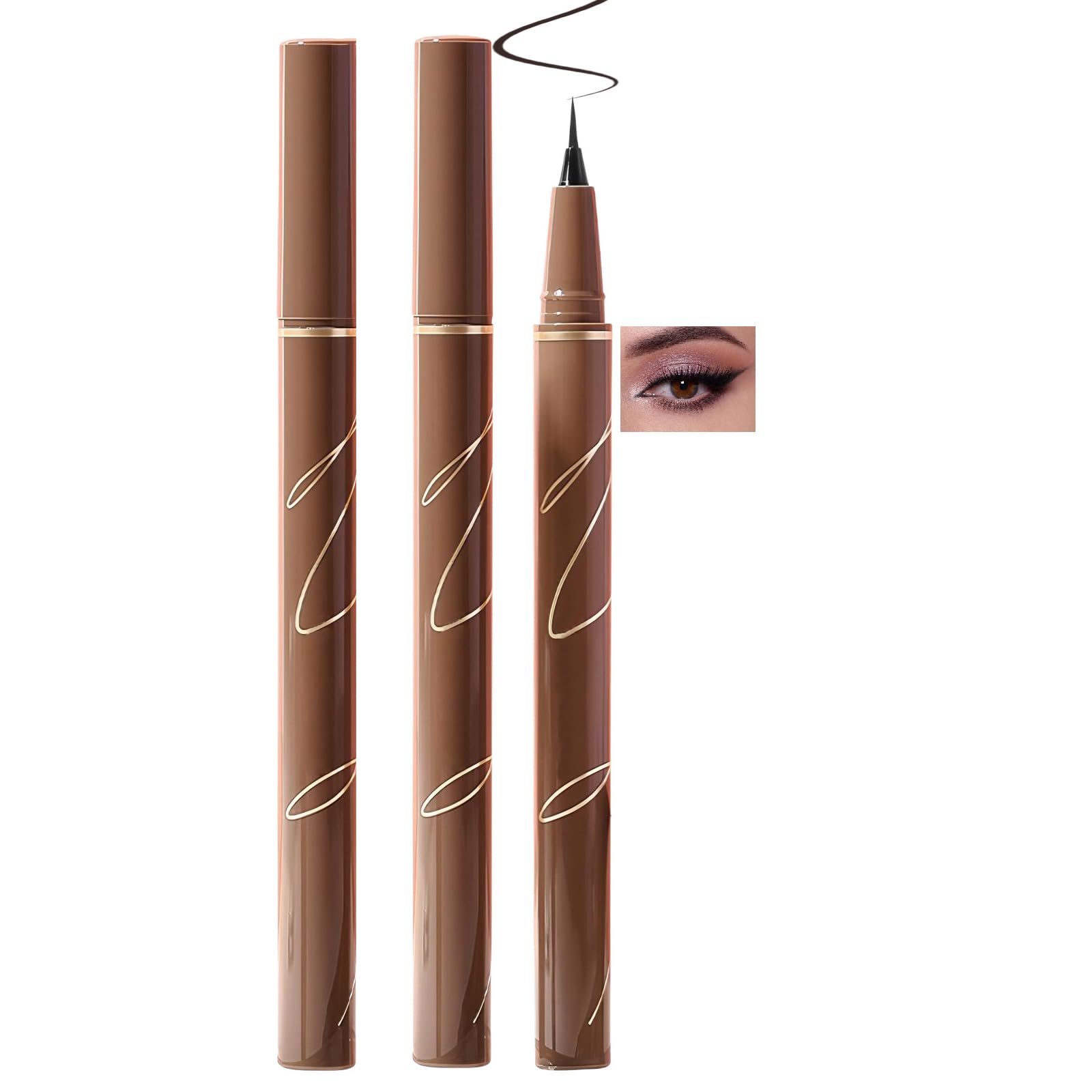 Waterproof Liquid Eyeliner Pen, Black, Ultra-Fine Precision Tip For Winged & Artistic Eye Makeup, Long-Lasting, Quick-Dry