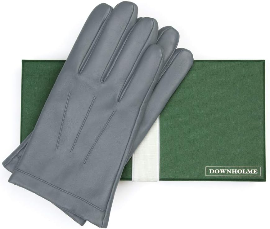 Downholme Touchscreen Leather Cashmere Lined Gloves for Men - Image 2