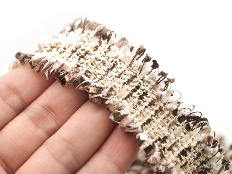 Amazon.com: CRAFTMEMORE Luxury Tweed Lace Trim Ribbon Fabric