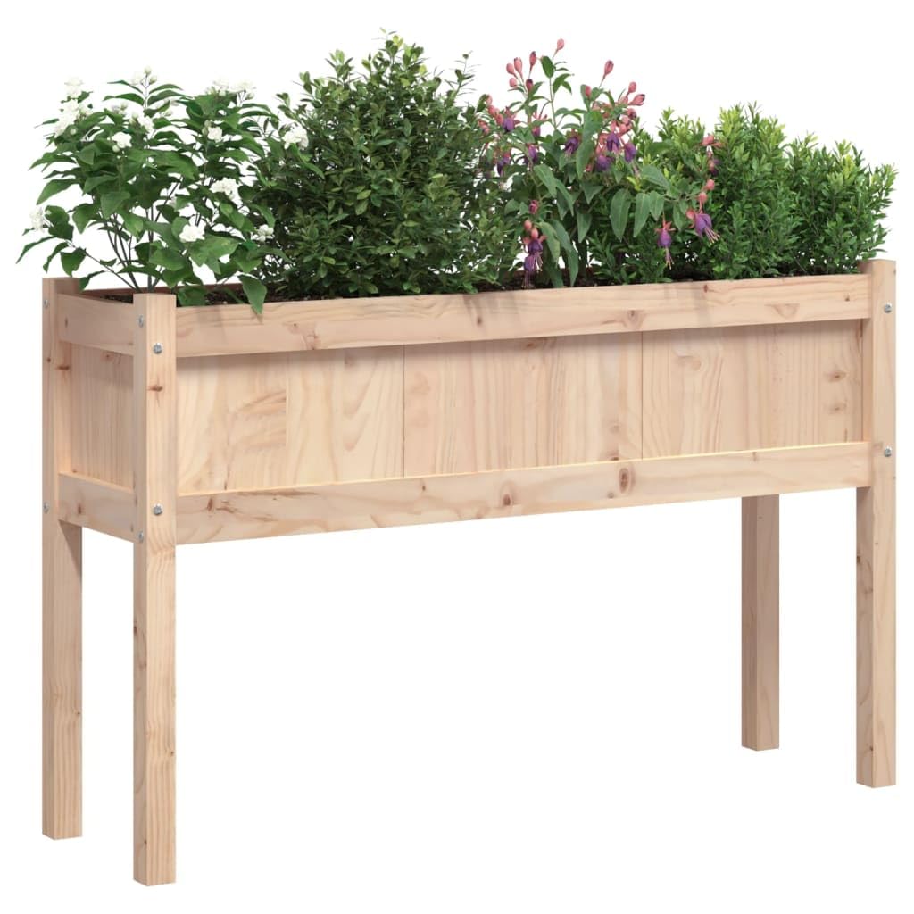 Fioriere da Giardino 2 pz in Legno Massello di Pino con Gambe | Set di 2 fioriere rialzate per orto e fiori, ideali per decorare balcone, terrazzo o patio con piante rampicanti.