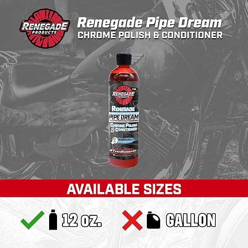 Miniatura 4 de Rebel Pipe Dream - Acondicionador y limpiador de esmalte cromado de 12 onzas para tubos de cromo, pilas, escape y todo lo demás