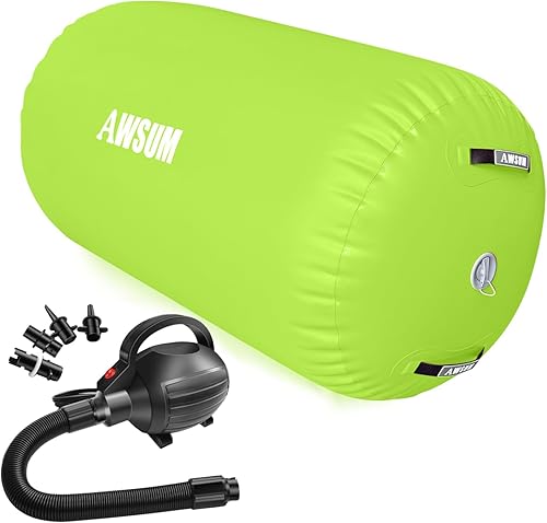 Miniatura 1 de Rodillo de aire para gimnasia, barril de voltereta para espalda, entrenador de flexión para gimnasia, equipo de trampolín inflable con bomba