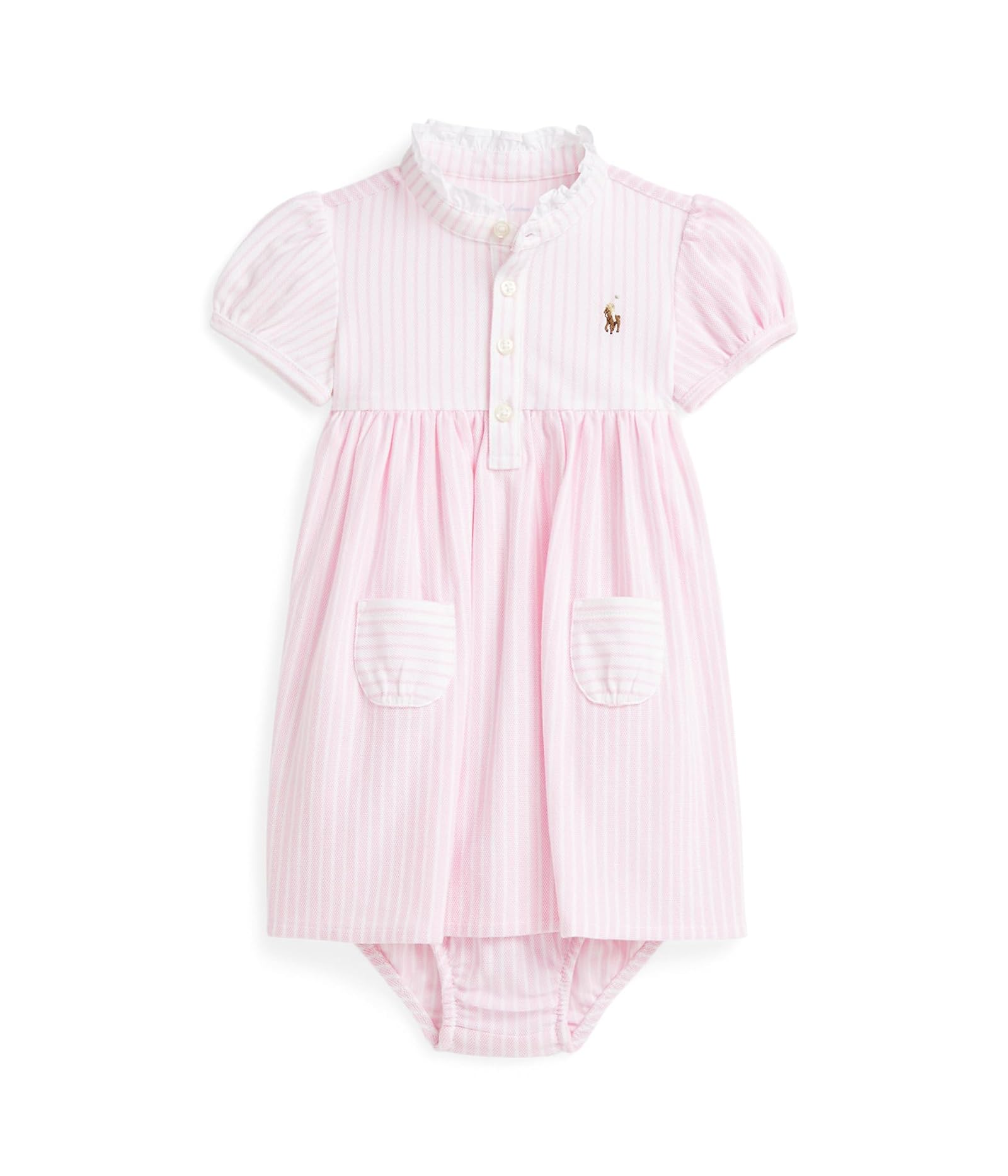 Girl's Polo Ralph Lauren Kids Knit Oxford Fun Shirtdress & Bloomer (Infant) - Picture 2 of 3