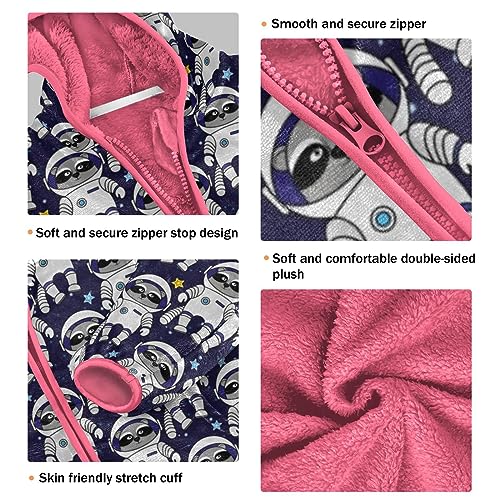 Kids Girls Full Zip Hoodie Fleece Lining Jacket Hoodie Coat Fall Winter Outwear3