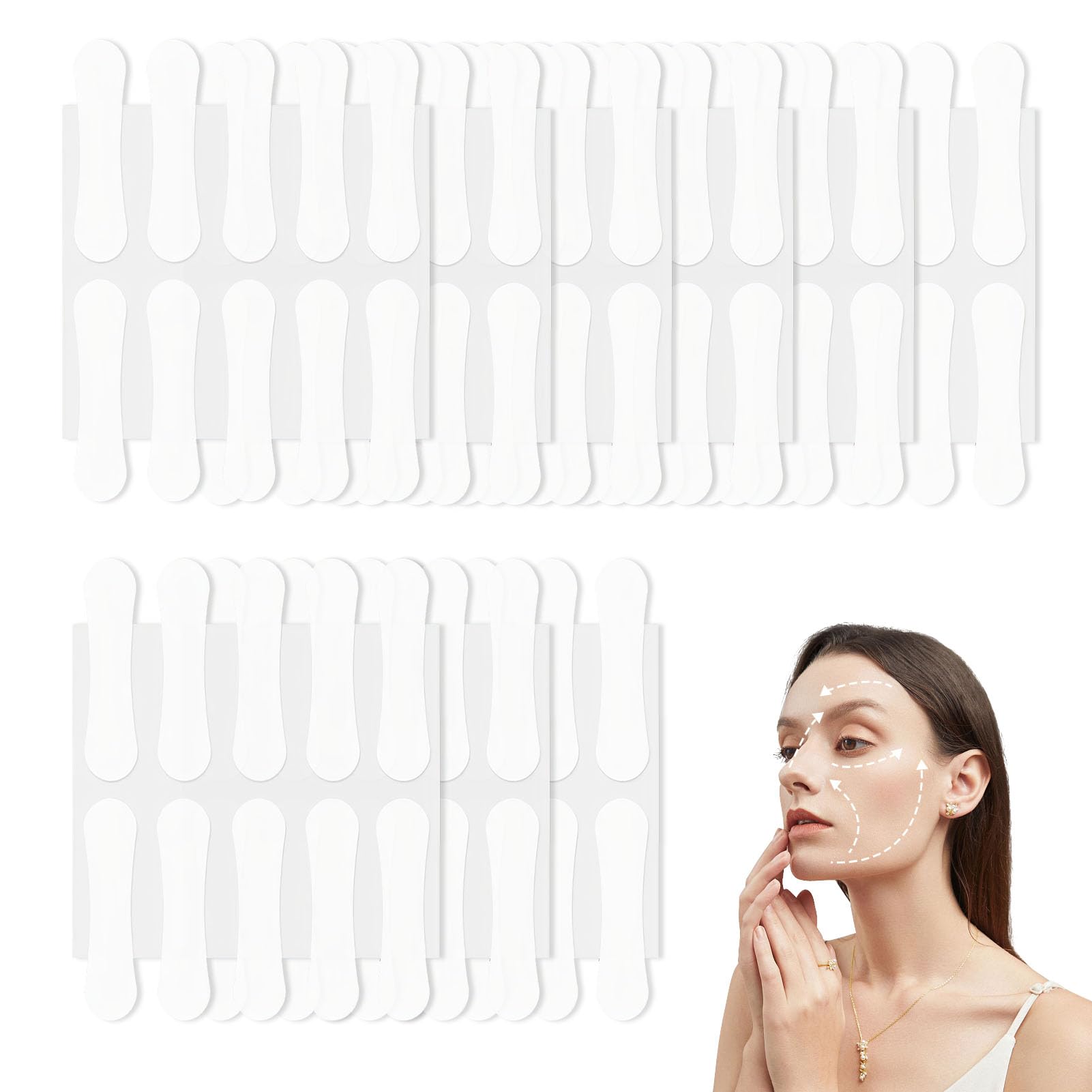 150Pcs Face Lift Tape Invisible Face Tape for Wrinkles Lift Stickers Elasticity Tighten Lift Patches Facial Wrinkle Patches for Jaw Lift Face Lift Anti Wrinkle Eye Chin Lift