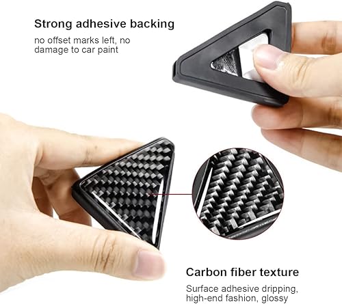 Miniatura 4 de BESULEN 2 protectores de borde de puerta de automóvil, protector de esquina de puerta de automóvil de fibra de carbono, anti-colisión, autoadhesivo,