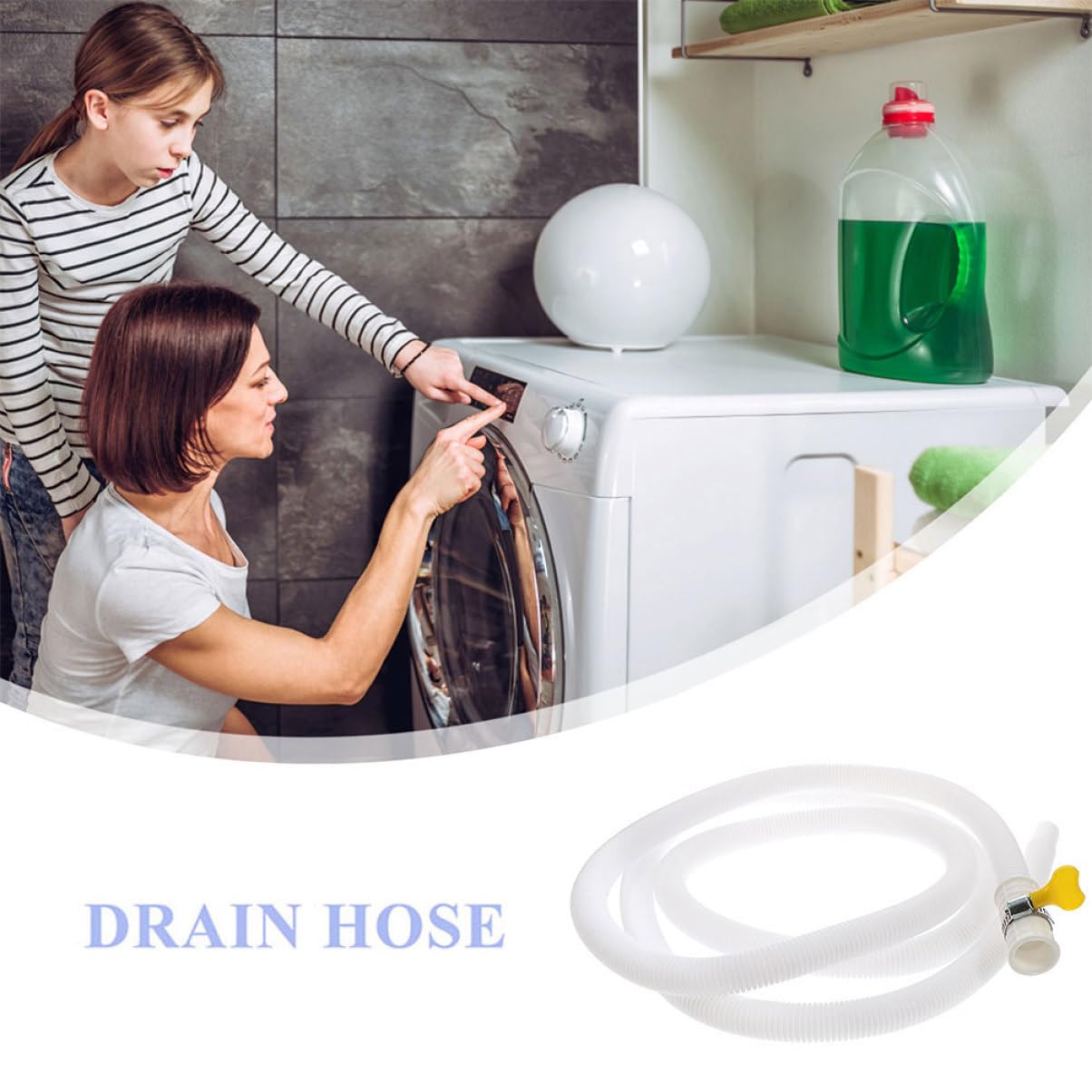 Mobestech Manguera de Drenaje para Aire Acondicionado con Abrazadera, Tubo Blanco de PE y Abs Resistente Exterior, Seguro y Duradero para Exteriores