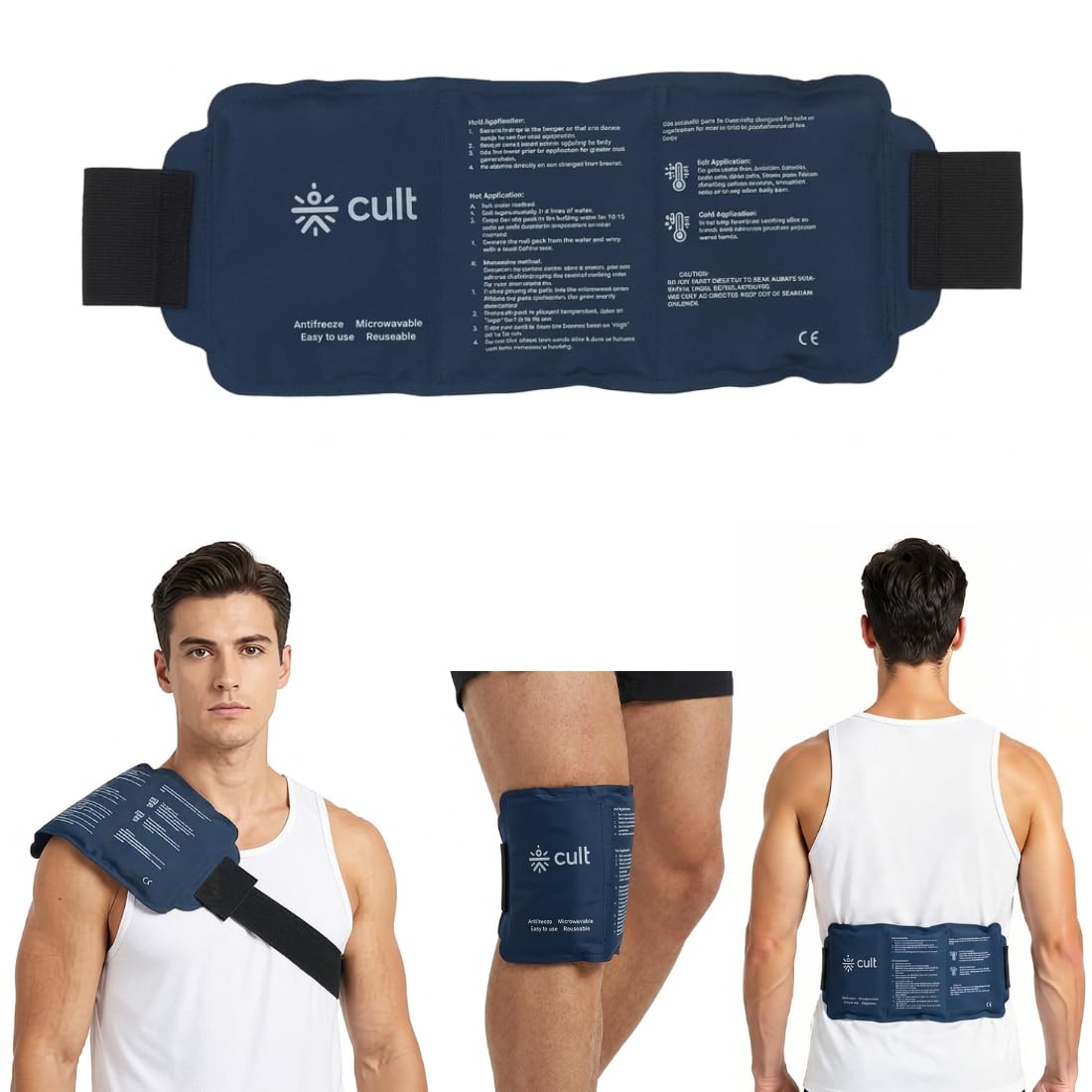 Cult Reusable Gel Pack – Hot & Cold Therapy for Knees, Neck, Back, Shoulders – Pain Relief Pack, Skin-Friendly & Portable-image-3