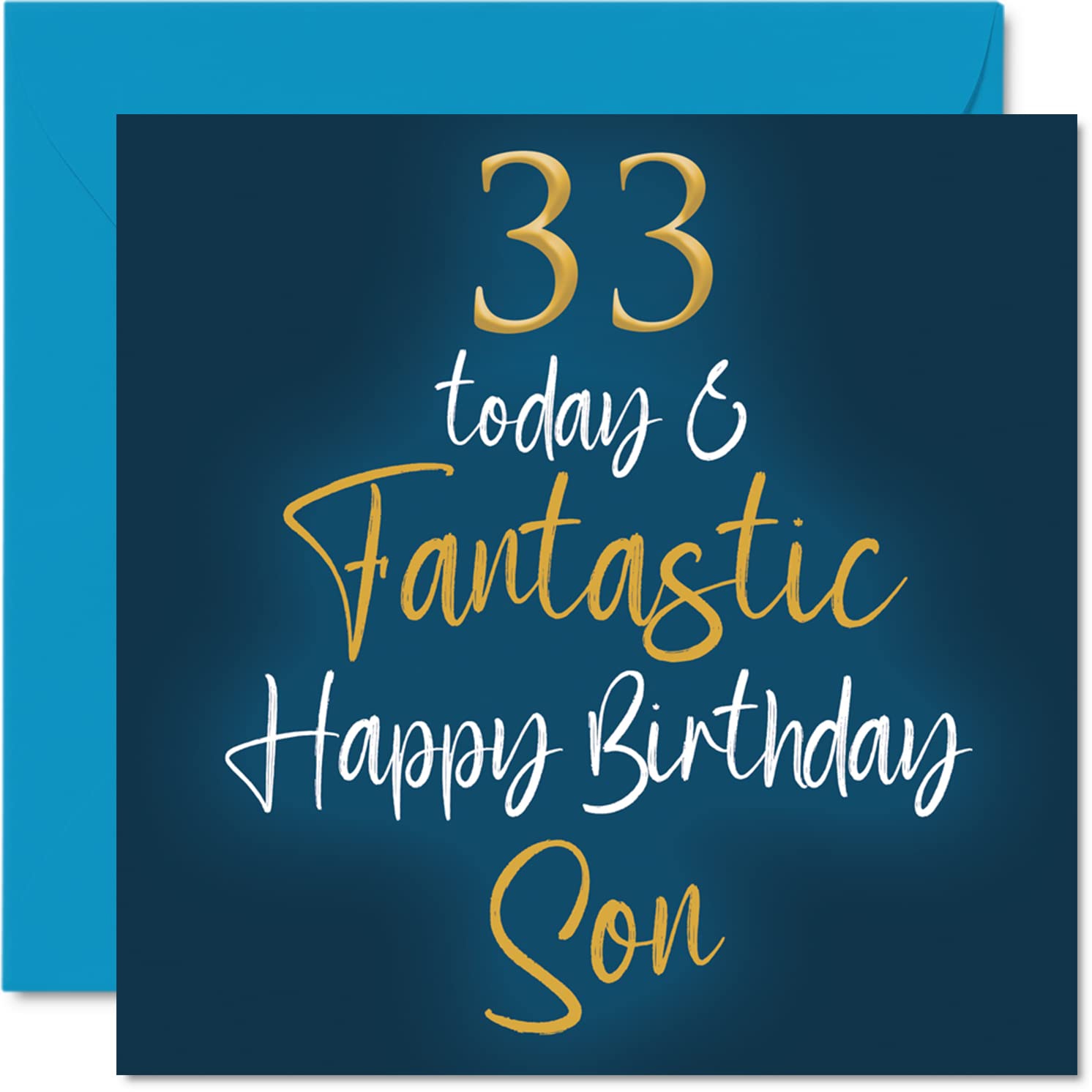 Fantastic 33rd Birthday Cards for Son - 33 Today & Fantastic - Happy Birthday Card for Son from Mum or Dad, 145mm Greeting Cards Gift