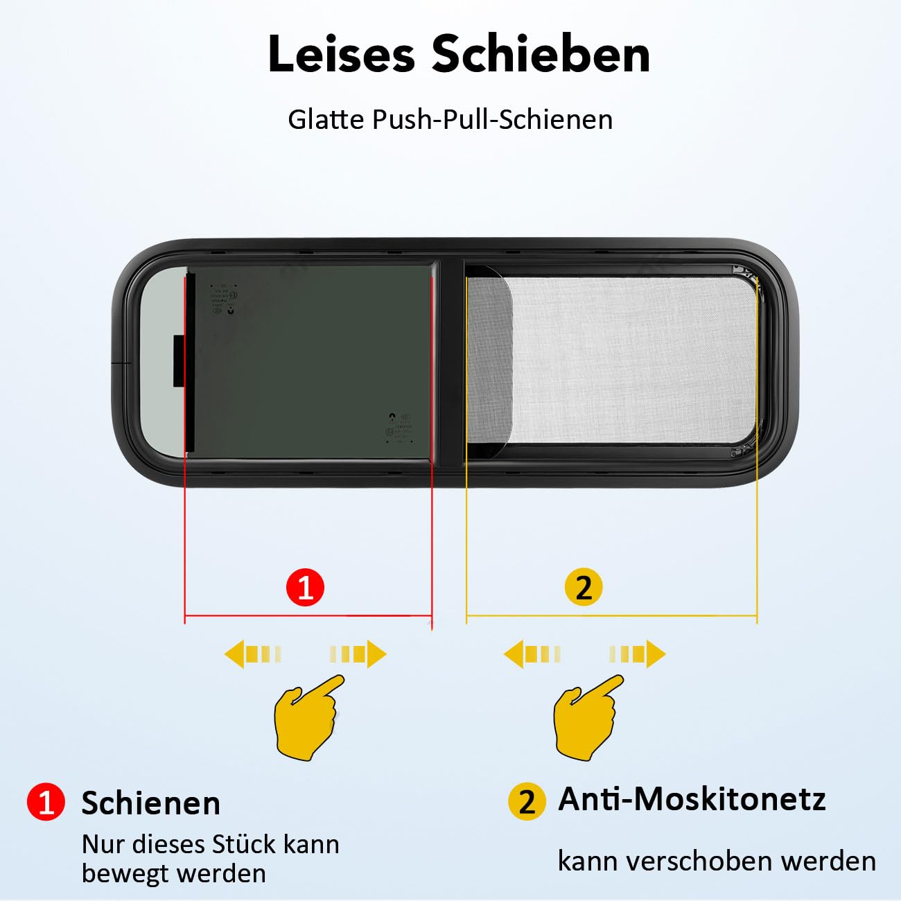 Wohnmobil Schiebefenster 700x400mm Wohnwagen Fenster Ausstellfenster Wohnmobilfenster Insektenschutz Sonnenschutz Getöntes Gehärtetes Glas für Wohnmobile Anhänger Pickups RV Camper-Fenster Schwarz