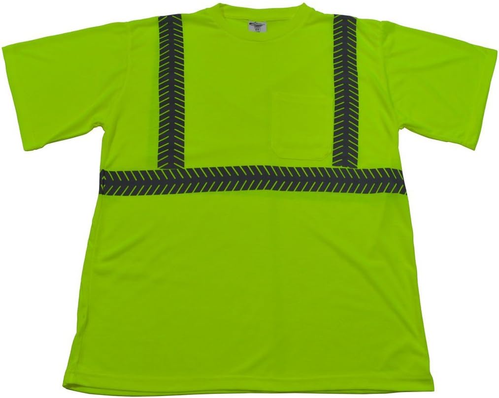 ANSI Class 2 Lime Jersey Knit Pocket Short Sleeve T-Shirt44; 2X