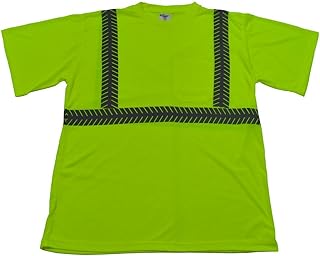 ANSI Class 3 Lime Jersey Knit Pocket Long Sleeve T-Shirt44; 2X