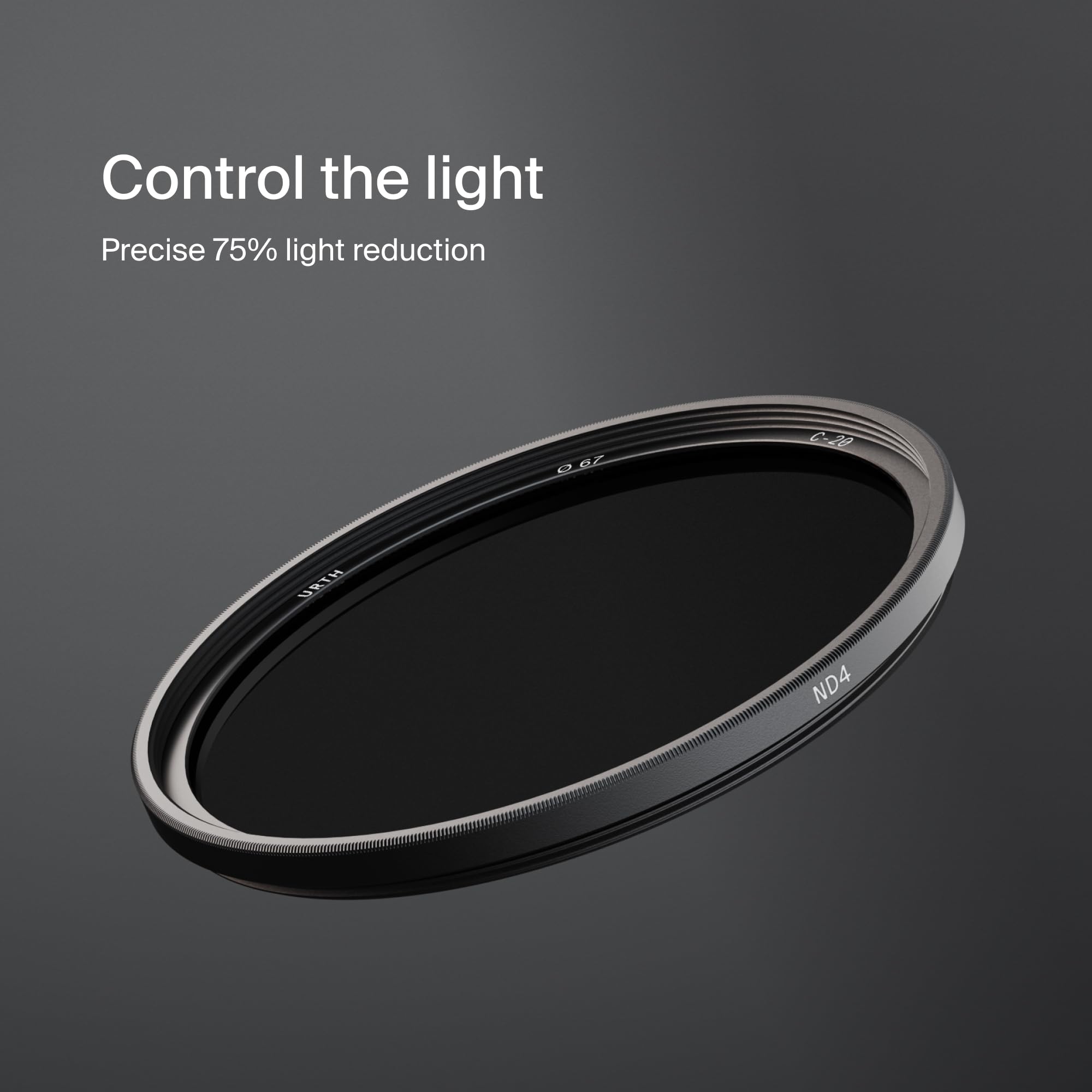 Urth 52 mm Graufilter ND4 (2 Stop) ND Filter (Plus) — Neutraldichte, 20-lagig nanobeschichtet, ultraflache Kamerafilter